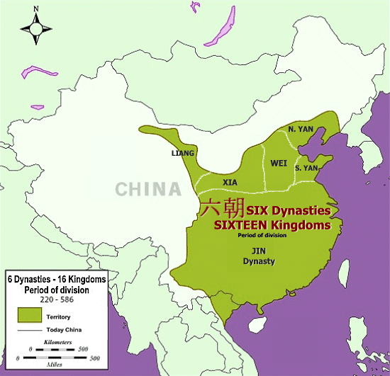 Six Dynasties and 16 Kingdoms 220-589