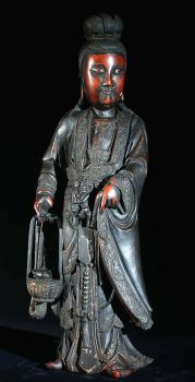 Guanyin con cesto di pesce - Qing 1850-1900
